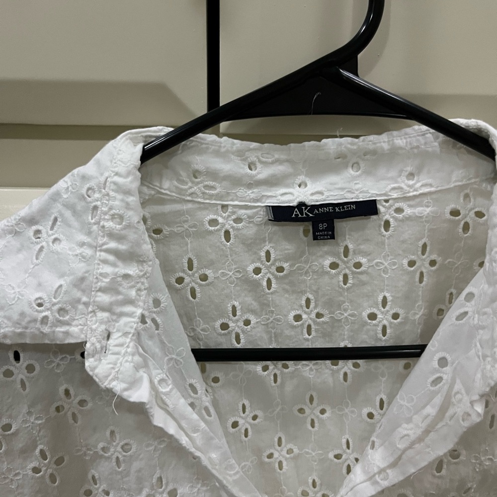 Eyelet white cotton blouse